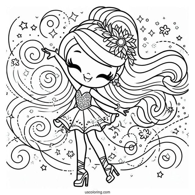 Easy Shimmer And Shine Coloring Page Dancing Outline