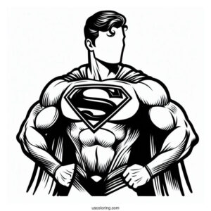 Easy Outline Of Superman Coloring Sheet