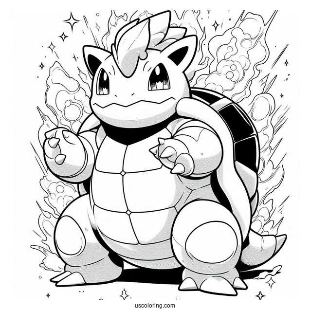 Blastoise Rare Pokemon Card To Color