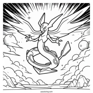 Pokemon Rayquaza In The Sky