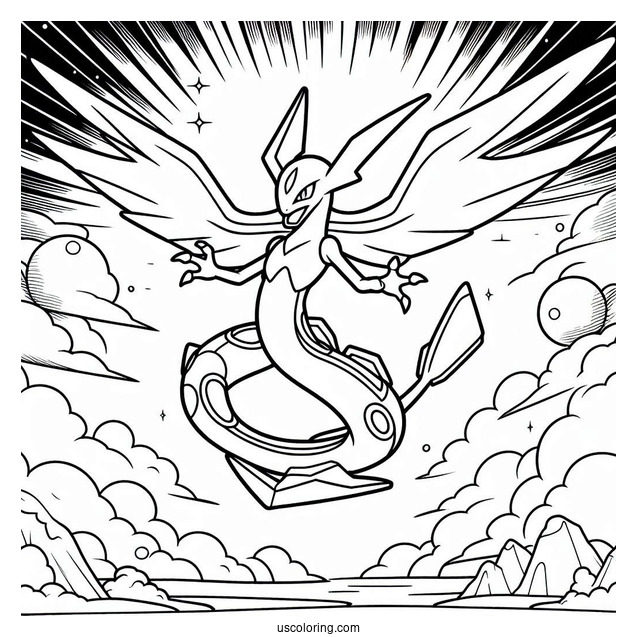 Pokemon Rayquaza In The Sky