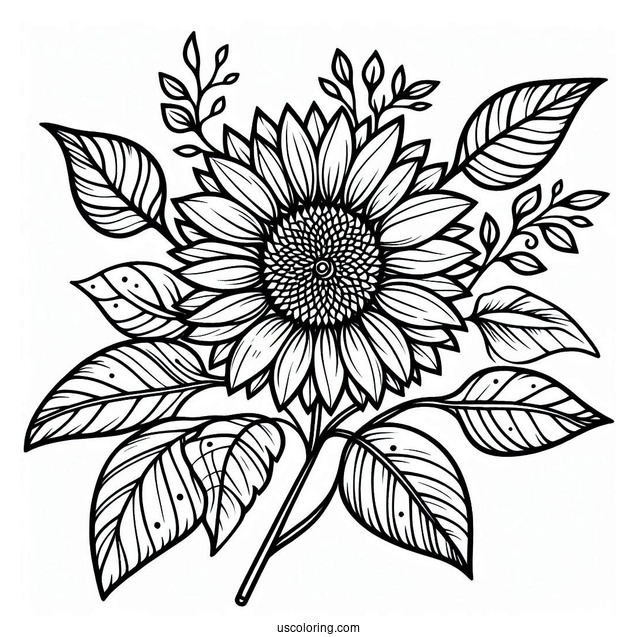 Joyous Sunflower Coloring Sheet