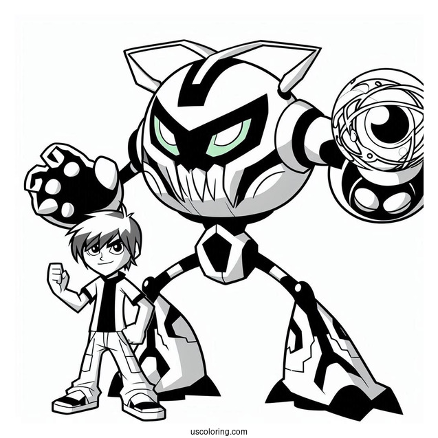 Ben 10 Coloring Page Of Gravattack With Ballweevil