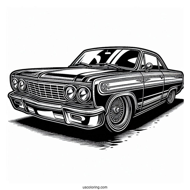 Parked Lowrider Coloring Page
