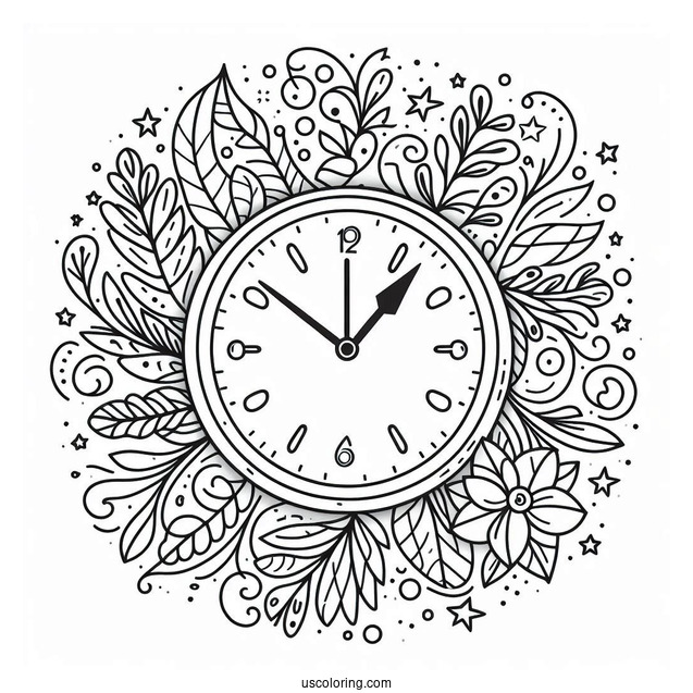 Fun Clock Coloring Page For Preschoolers