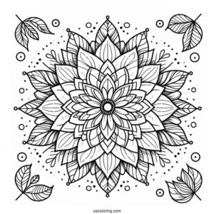 Flower Mandala Coloring Page With Dotted Outline