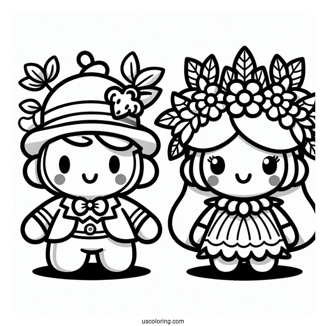 Full Page Sprunki Coloring Page Of Characters Poster