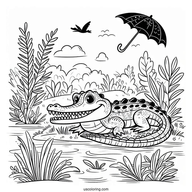Crocodile From Peter Pan Coloring Sheet