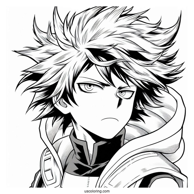My Hero Academia Coloring Page Of Shouto Todoroki For Kids