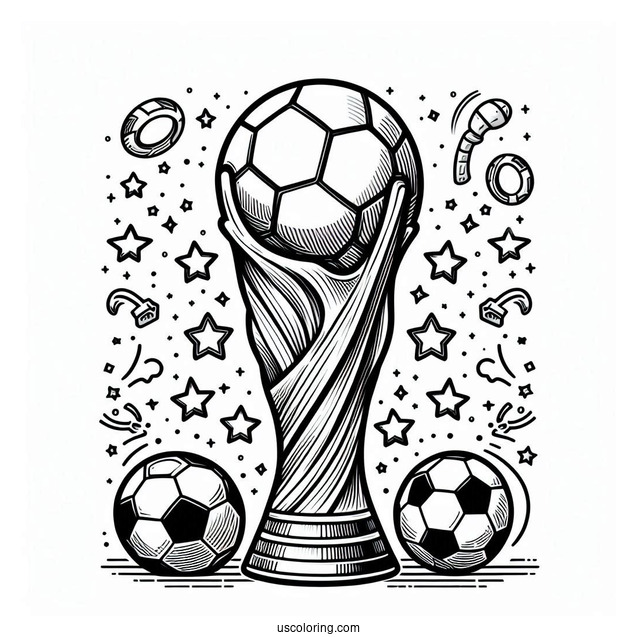 Fifa World Cup Trophy Coloring Sheet