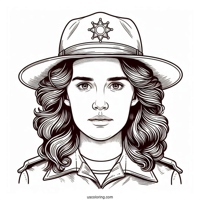 Sheriff Jim Hopper Coloring Page