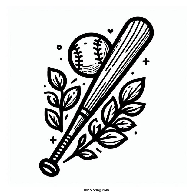 Baseball Bat Coloring Page