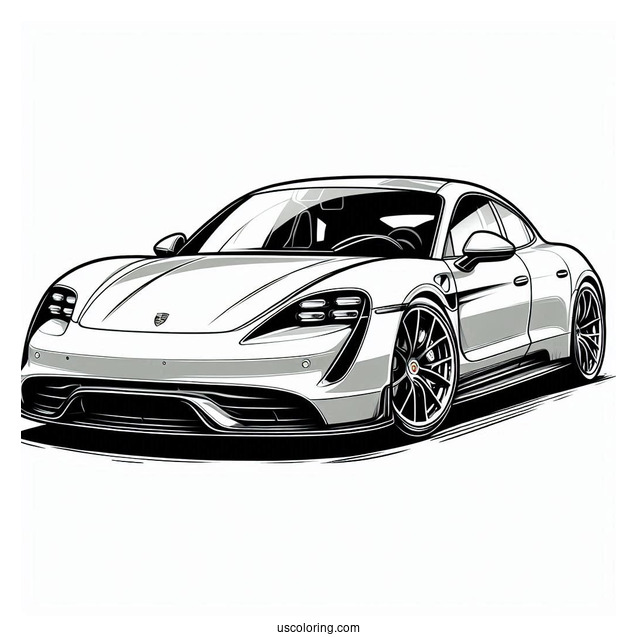 Porsche Taycan Coloring Page