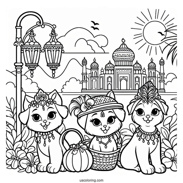 Palace Pets Coloring Page Of Simple Summer Outline Palace Pets