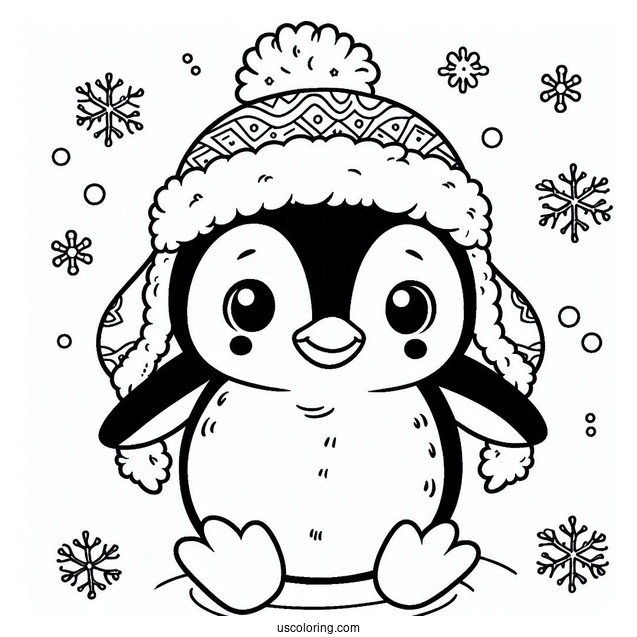 Cute Chinstrap Penguin Coloring Page