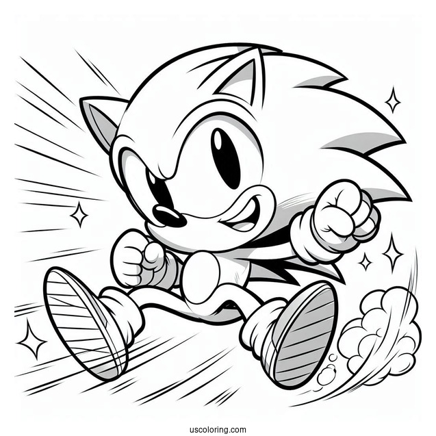 Super Sonic Coloring Page Leaping And Laughing
