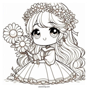 Simple Princess Daisy Coloring Page