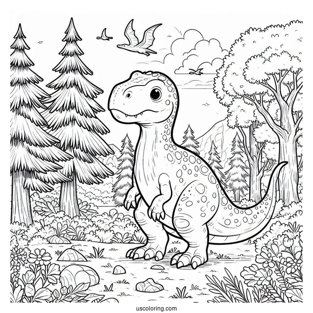 Adorable Corythosaurus Outside The Forest