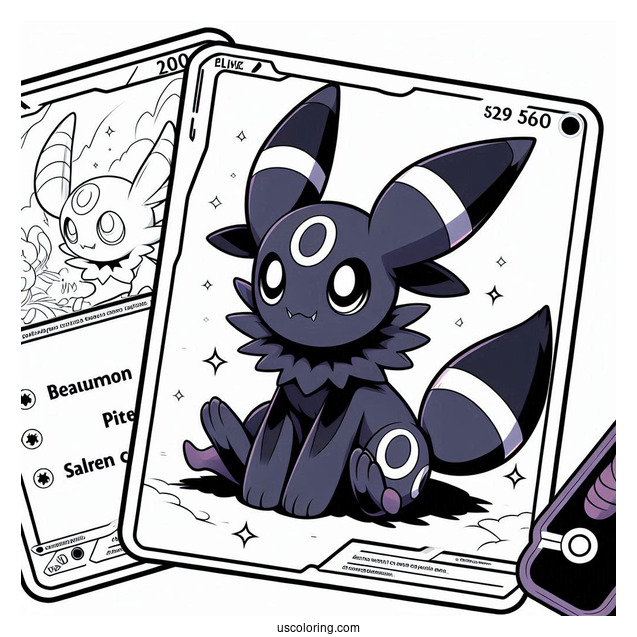 Umbreon Bite Pokemon Card Coloring Page