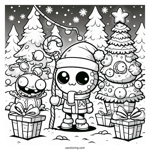 Christmas Themed Plants Vs Zombies Coloring Sheet