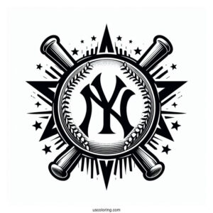 New York Yankees Baseball Team Logo To Color