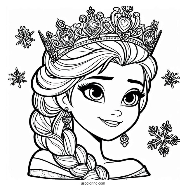 Elsa Crown Coloring Page