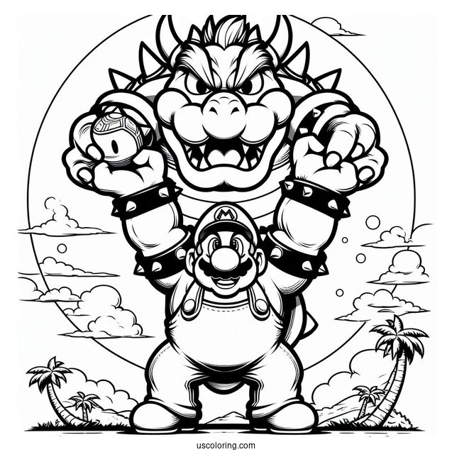 Super Smash Bros Of Mario Holding Up Bowser