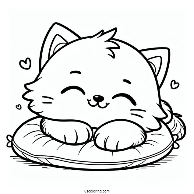 Smiling Critters Coloring Page Of Easy Grinning CatNap For Kids