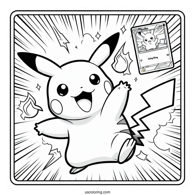 Detailed Pokemon Card Of Pikachu