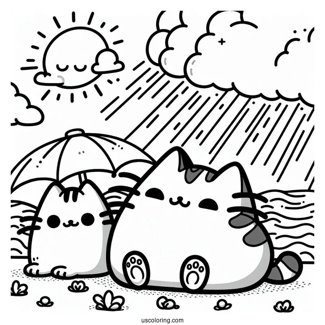 Adorable Pusheen And Stormy In The Sunshine