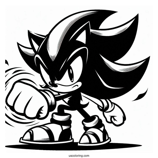 Shadow Coloring Page Punching Sonic