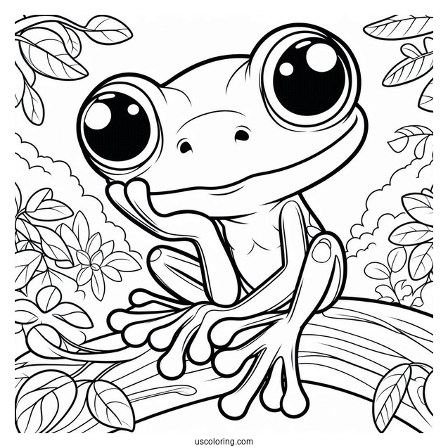 Gabi The Tree Frog Coloring Sheet For Preschoolers