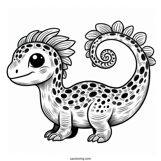Minmi Dinosaur Coloring Page Of With Textured Skin For Kids