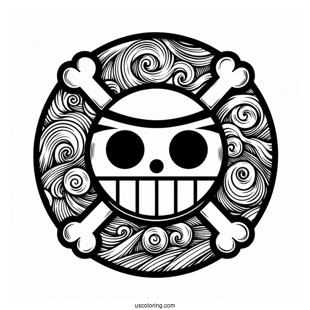 Easy One Piece Coloring Page Of Logo