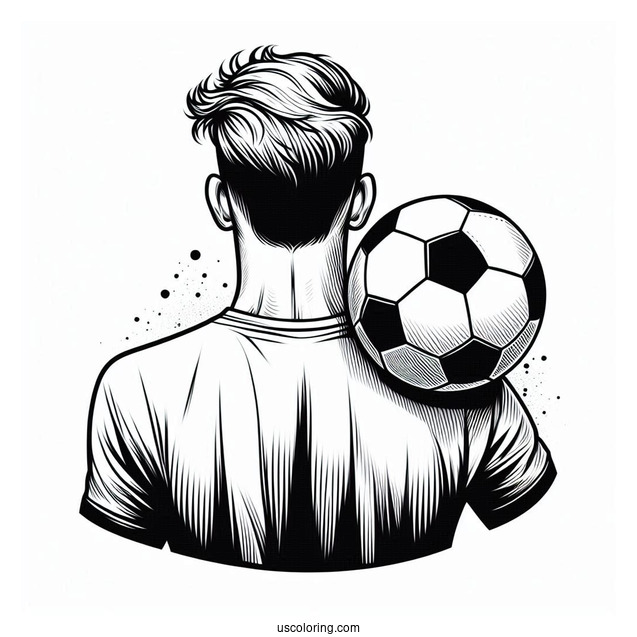 Back Of a Soccer Player Holding a Ball