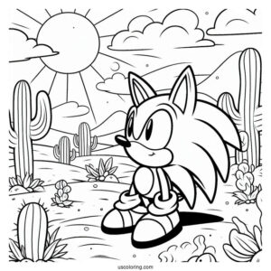 Cream the Rabbit In The Desert Coloring Sheet