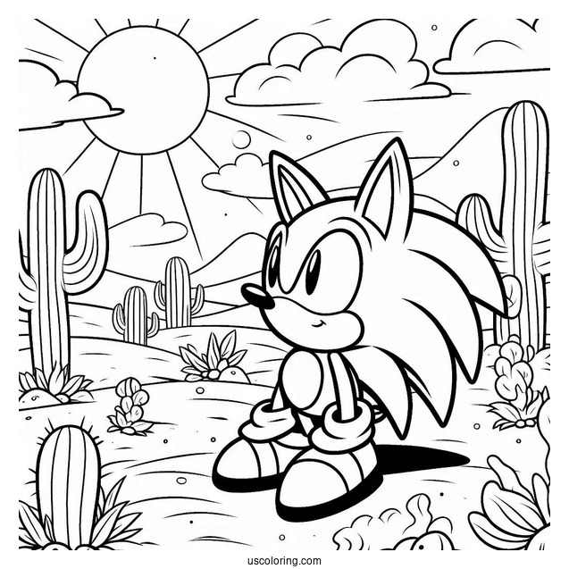 Cream the Rabbit In The Desert Coloring Sheet