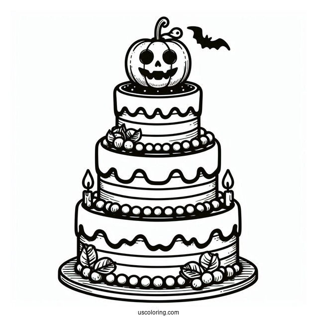 Spooky Tiered Halloween Cake