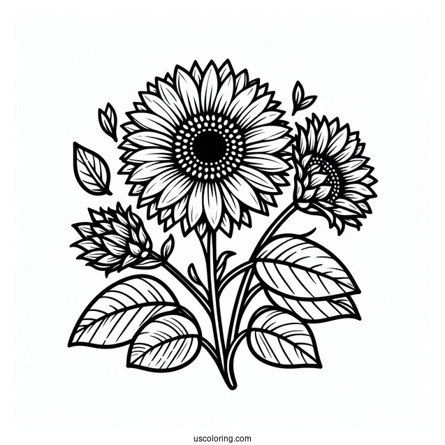 Sunflower Coloring Sheet For Kids