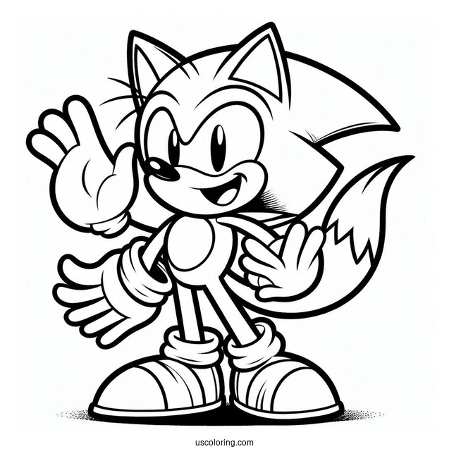 Big the Cat Waving Coloring In