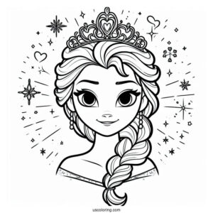 Elsa Crown Coloring Page