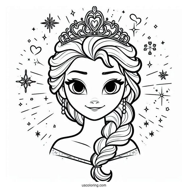 Elsa Crown Coloring Page