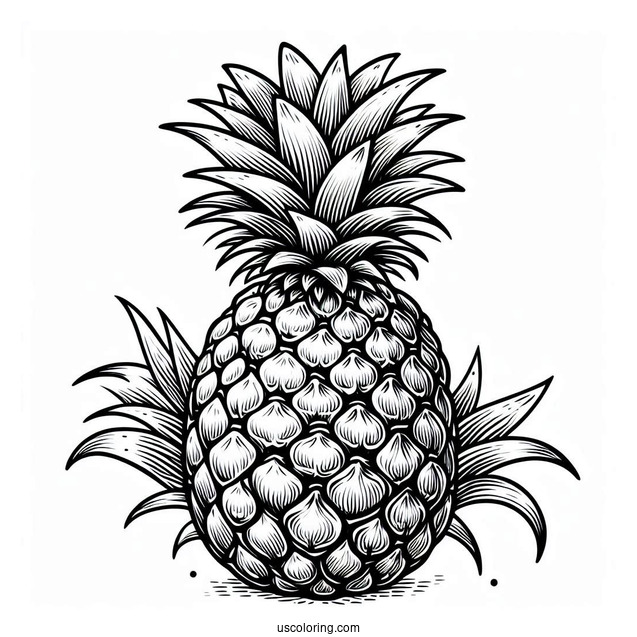 Juicy Pineapple Coloring Sheet