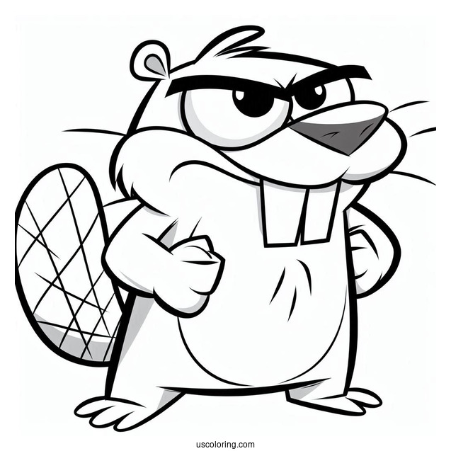 Nickelodeon Coloring Page Of Easy The Angry Beavers Outline