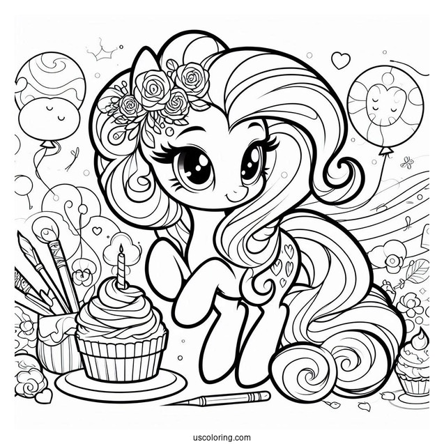 Equestria Girls Pinkie Pie Coloring Page In A Party