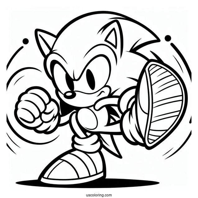 Sonic The Werehog In Fighting Stance Coloring Page