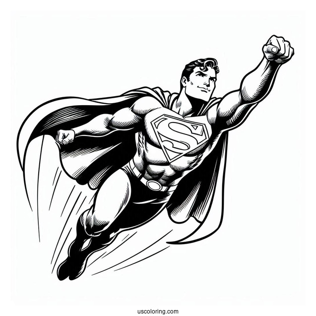 Flying Superman Coloring Page