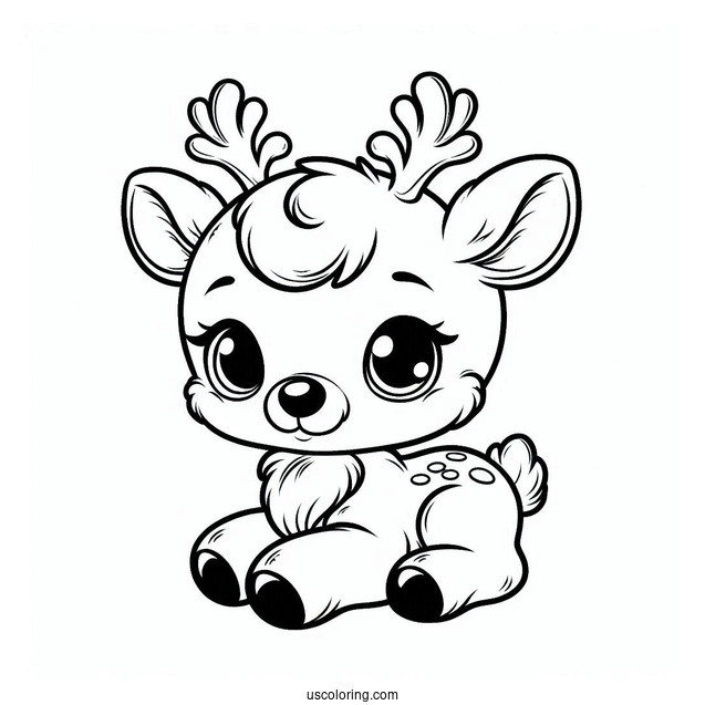 Baby Rudolph The Reindeer To Color