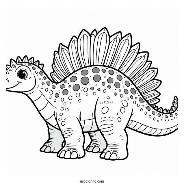 Cute Spinosaurus Coloring Page Outline For Kids