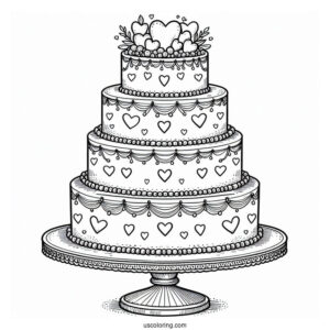 Grand Tiered Cake With Hearts